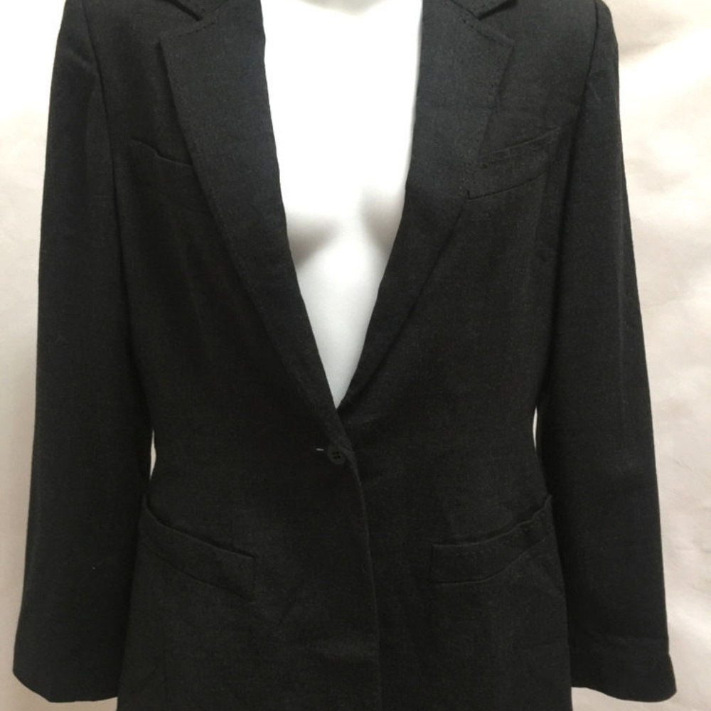 Oscar de la Renta 4 Gray Wool Blend Blazer Jacket